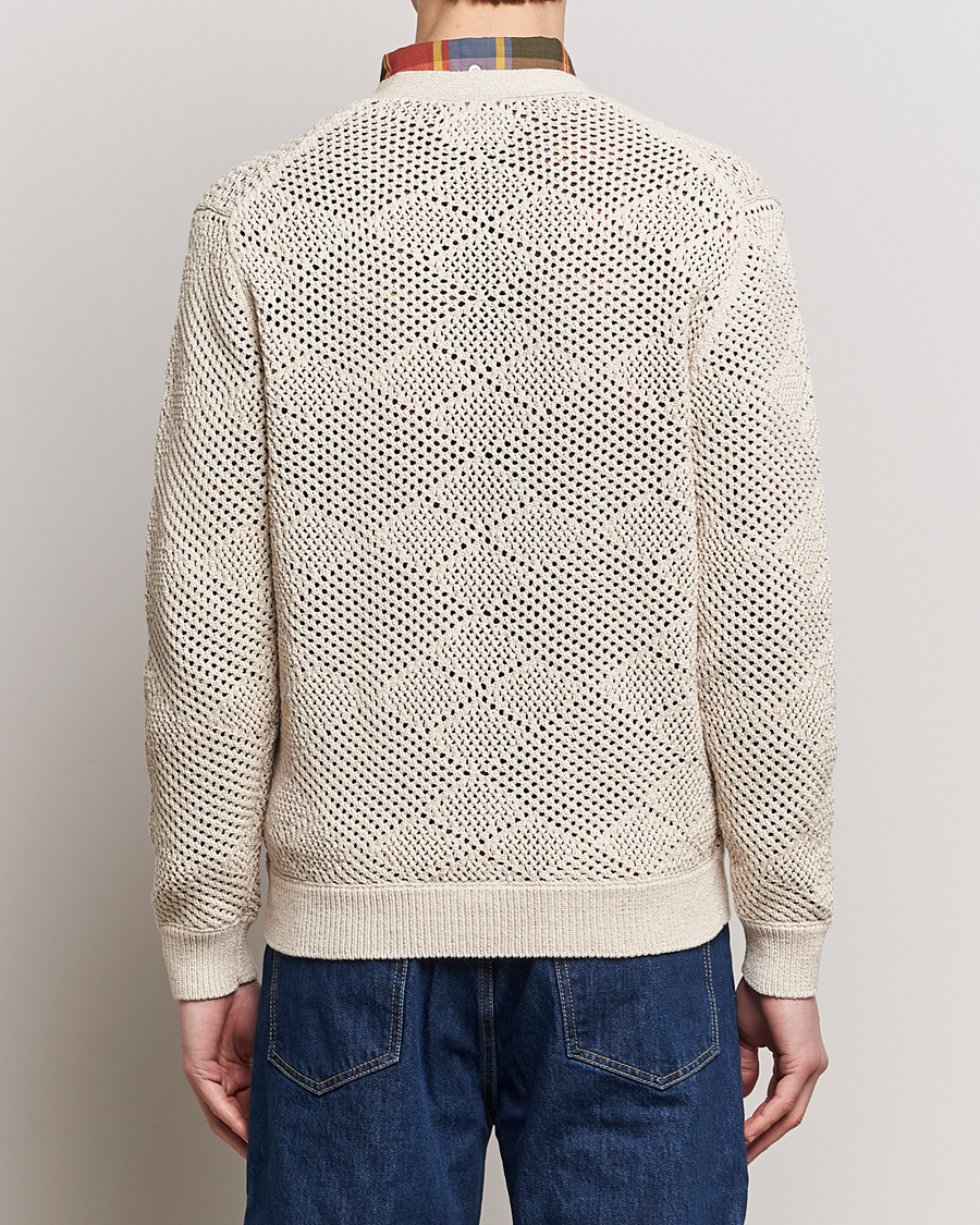 Mies | Puserot | BEAMS PLUS | Argyle Mesh Cardigan Light Beige
