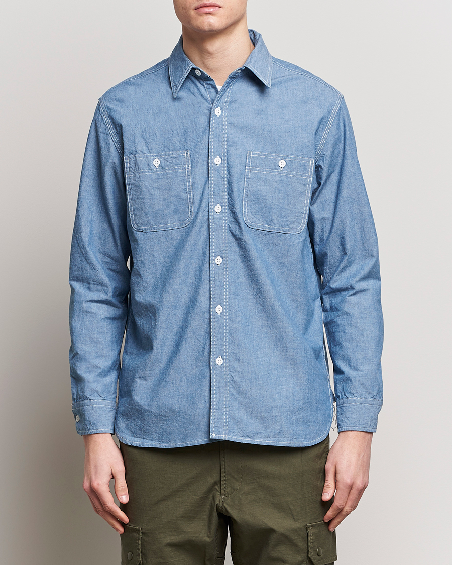 Mies | Kauluspaidat | BEAMS PLUS | Work Chambray Overshirt Light Blue