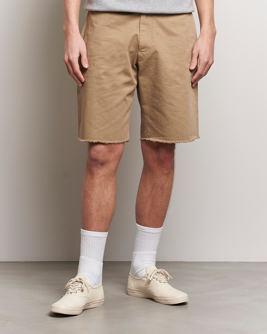 Mies | Vaatteet | BEAMS PLUS | Cut Off Twill Cotton Shorts Beige