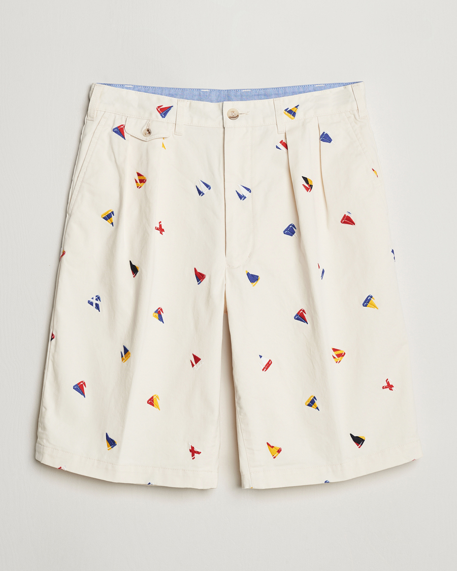 Mies | Shortsit | BEAMS PLUS | Embroidered Shorts White