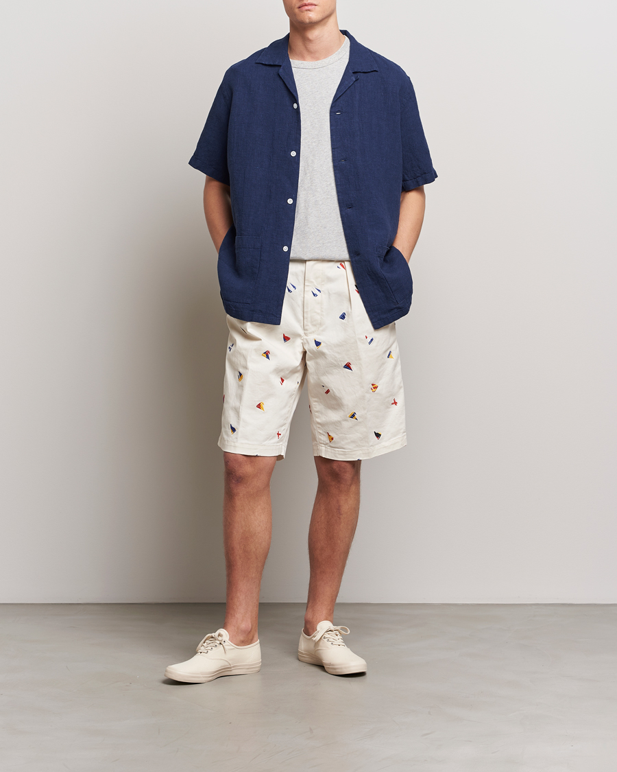 Mies | Shortsit | BEAMS PLUS | Embroidered Shorts White