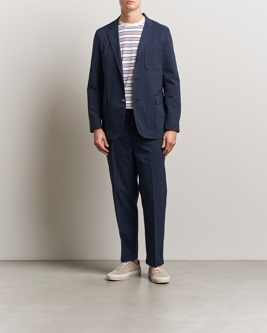 Mies | Housut | BEAMS PLUS | Seersucker Ivy Trousers Navy