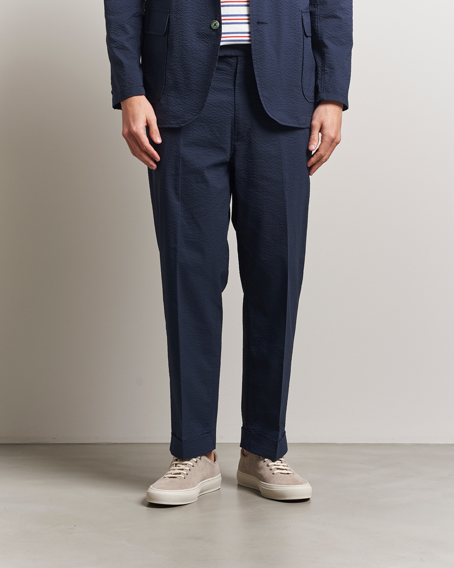 Mies | Housut | BEAMS PLUS | Seersucker Ivy Trousers Navy