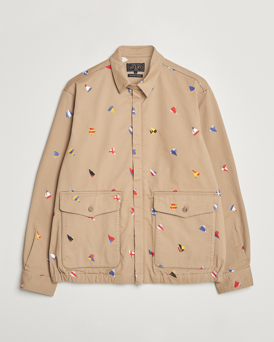 Mies | Takit | BEAMS PLUS | Embroidered Harrington Jacket Beige