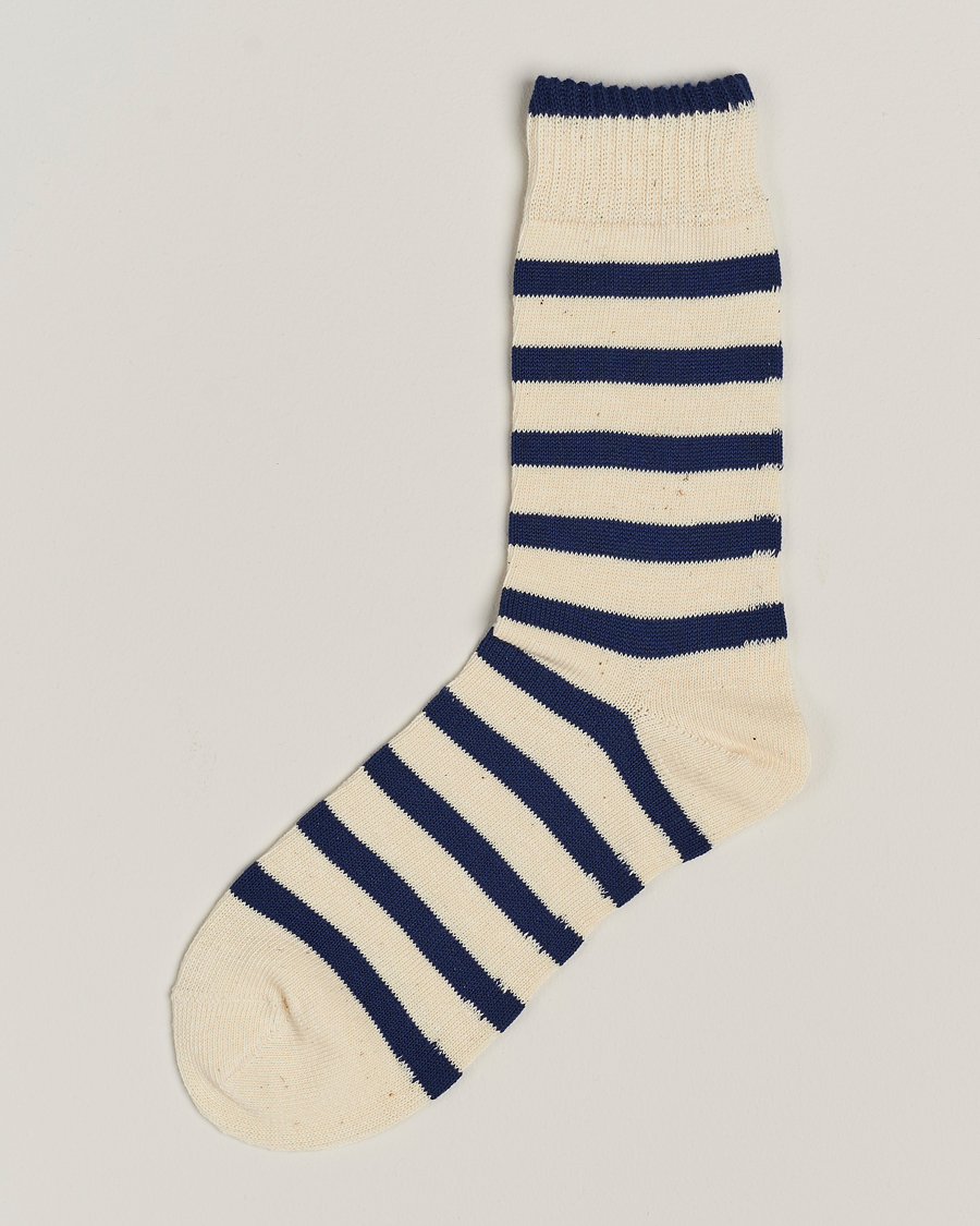 Mies | Taskuliinat | BEAMS PLUS | BEAMS PLUS2 Tone Stripe SocksWhite/Navy