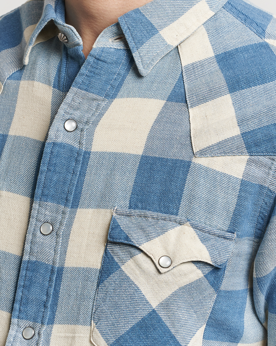 Mies | Kauluspaidat | RRL | Buffalo Western Shirt Indigo/Cream Check