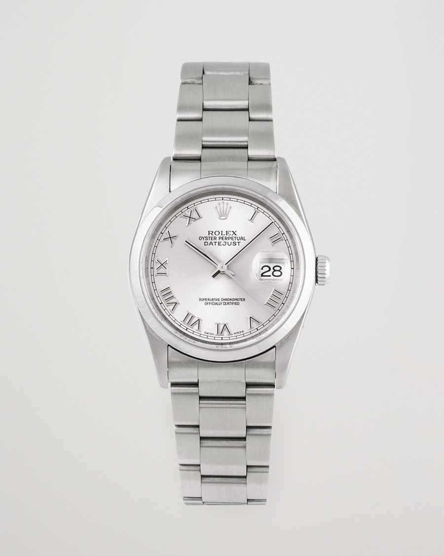 Mies | Rolex Pre-Owned Datejust 16200 Oystert Perpetual Steel Silver | Rolex Pre-Owned | Datejust 16200 Oystert Perpetual Steel Silver