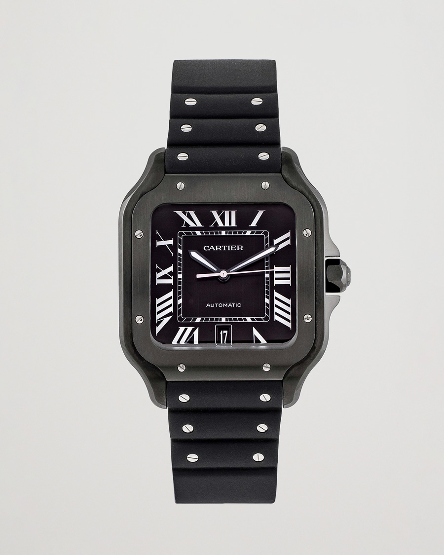 Mies | Cartier Pre-Owned Santos De Cartier Steel WSSA0039 Black | Cartier Pre-Owned | Santos De Cartier Steel WSSA0039 Black