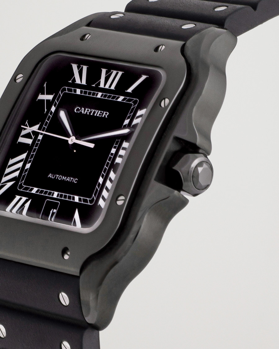Mies | Cartier Pre-Owned Santos De Cartier Steel WSSA0039 Black | Cartier Pre-Owned | Santos De Cartier Steel WSSA0039 Black