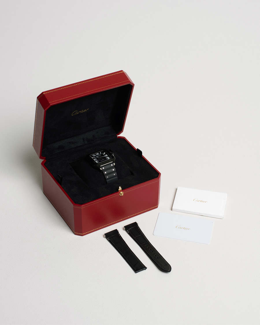 Mies | Cartier Pre-Owned Santos De Cartier Steel WSSA0039 Black | Cartier Pre-Owned | Santos De Cartier Steel WSSA0039 Black