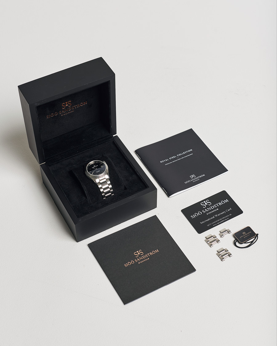 Mies | Sjöö Sandström Pre-Owned Royal Steel Classic 36mm 1636-1 Silver | Sjöö Sandström Pre-Owned | Royal Steel Classic 36mm 1636-1 Silver