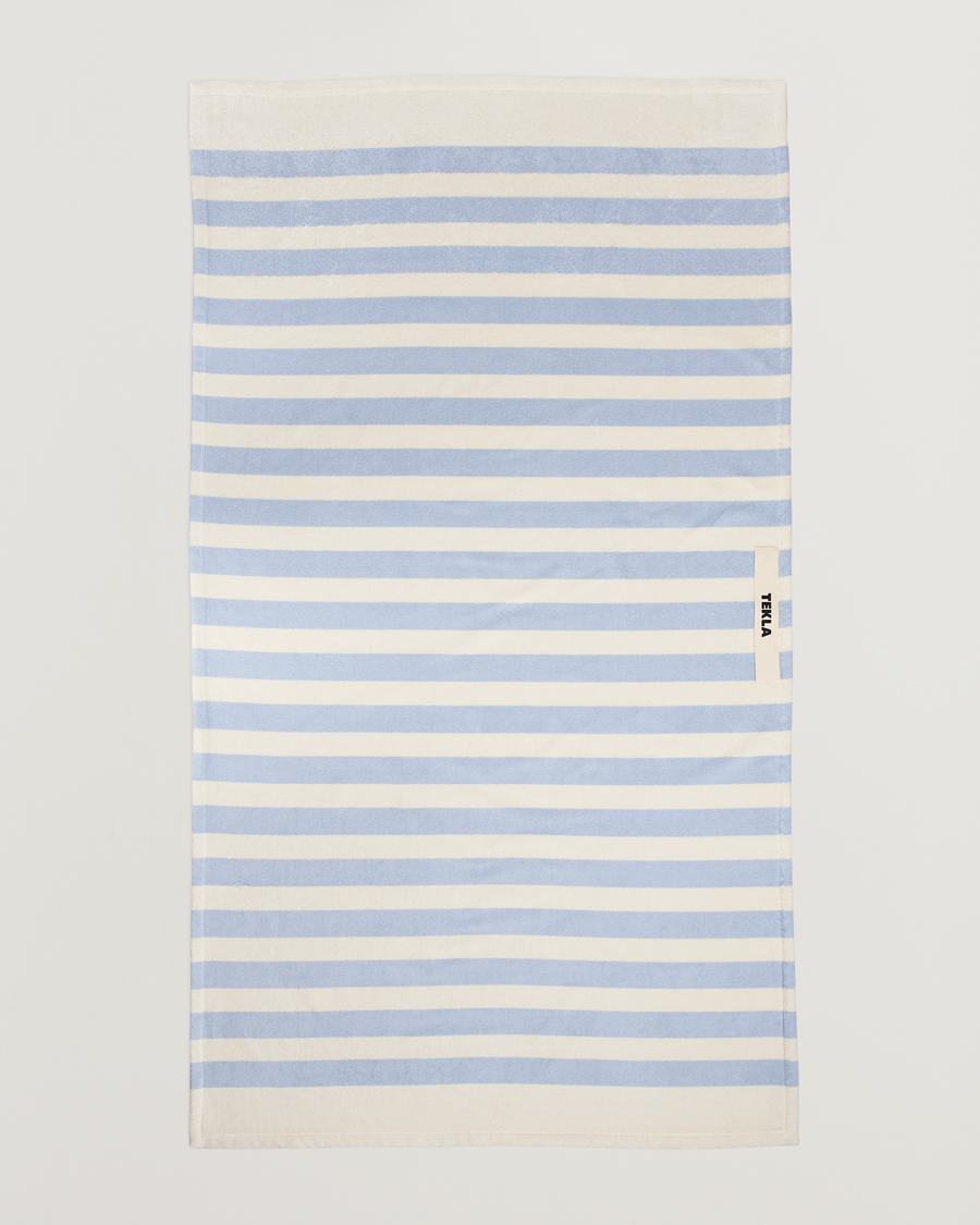 Mies | Tekla Organic Terry Beach Towel Isle Blue Stripes | Tekla | Organic Terry Beach Towel Isle Blue Stripes