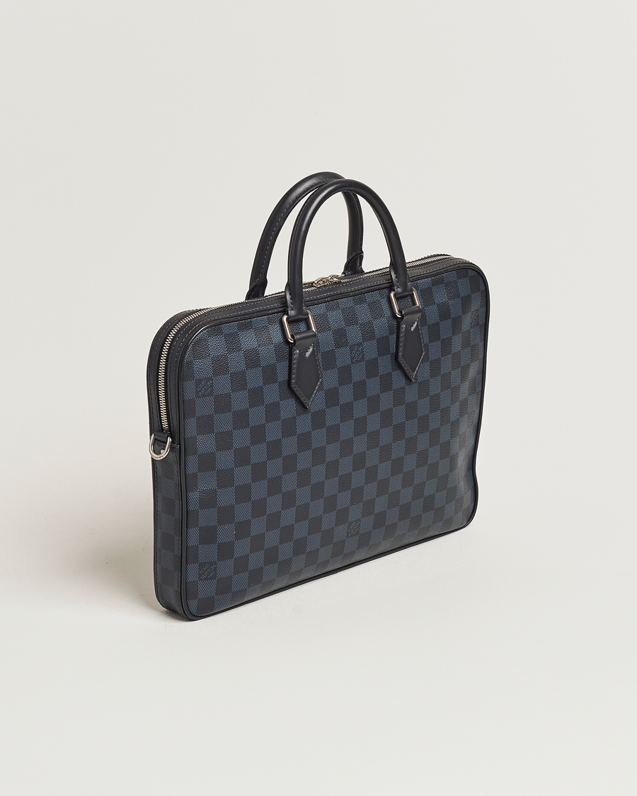 Mies | Louis Vuitton Pre-Owned Dandy Slim Briefcase Damier Navy | Louis Vuitton Pre-Owned | Dandy Slim Briefcase Damier Navy