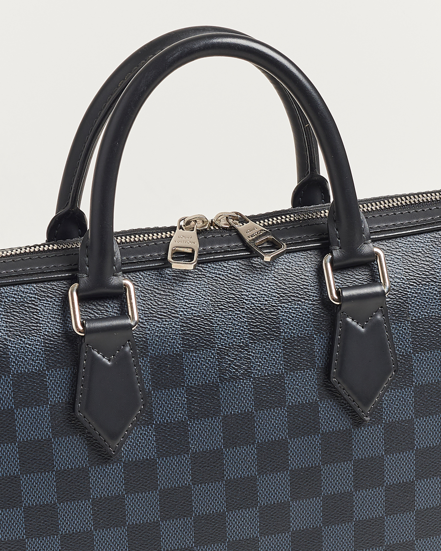 Mies | Louis Vuitton Pre-Owned Dandy Slim Briefcase Damier Navy | Louis Vuitton Pre-Owned | Dandy Slim Briefcase Damier Navy