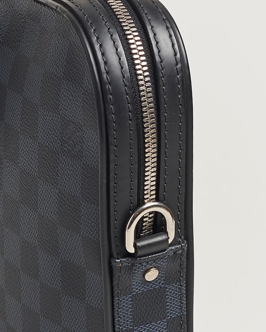 Mies | Louis Vuitton Pre-Owned Dandy Slim Briefcase Damier Navy | Louis Vuitton Pre-Owned | Dandy Slim Briefcase Damier Navy