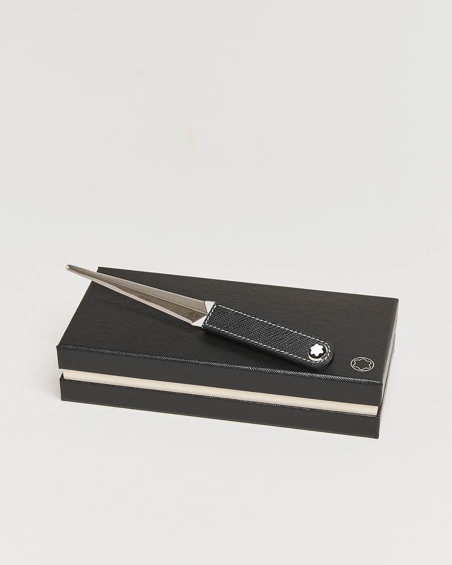 Mies | Kotiin | Montblanc | Letter Opener in Steel and Leather Black