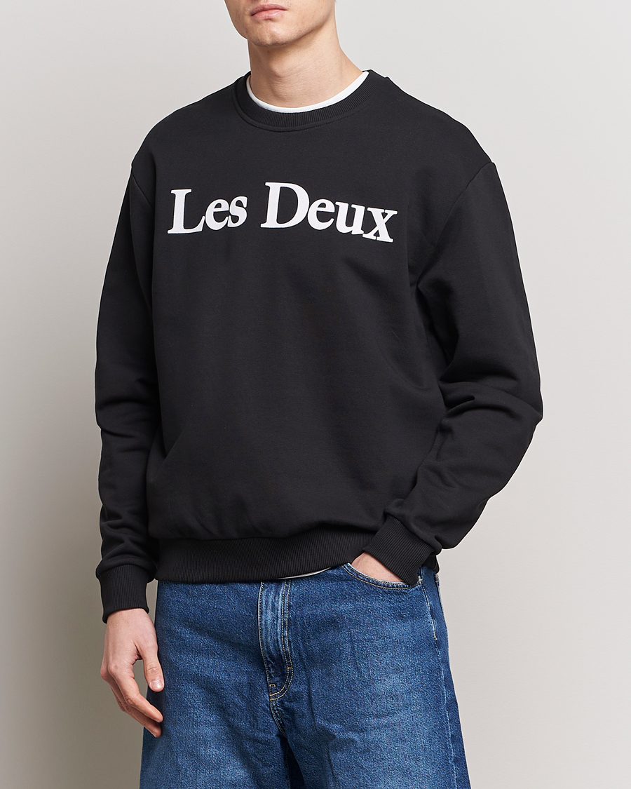 Mies | Uutuudet | LES DEUX | Charles Logo Sweatshirt Black