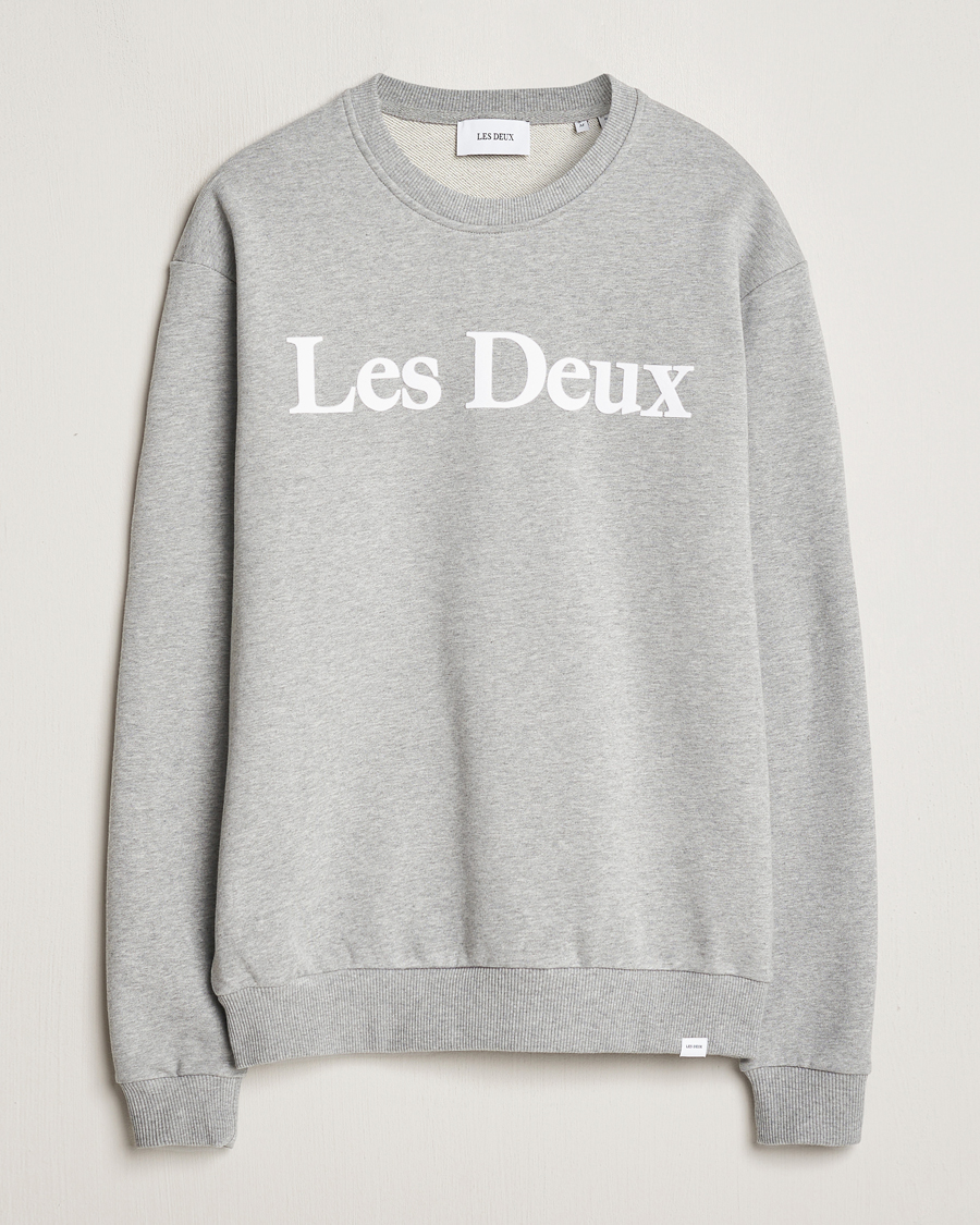 Mies | Puserot | LES DEUX | Charles Logo Sweatshirt Light Grey Melange