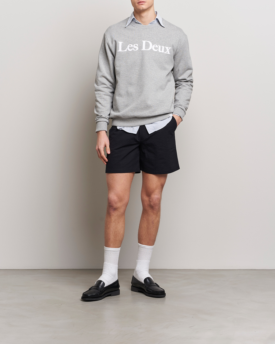 Mies | Puserot | LES DEUX | Charles Logo Sweatshirt Light Grey Melange