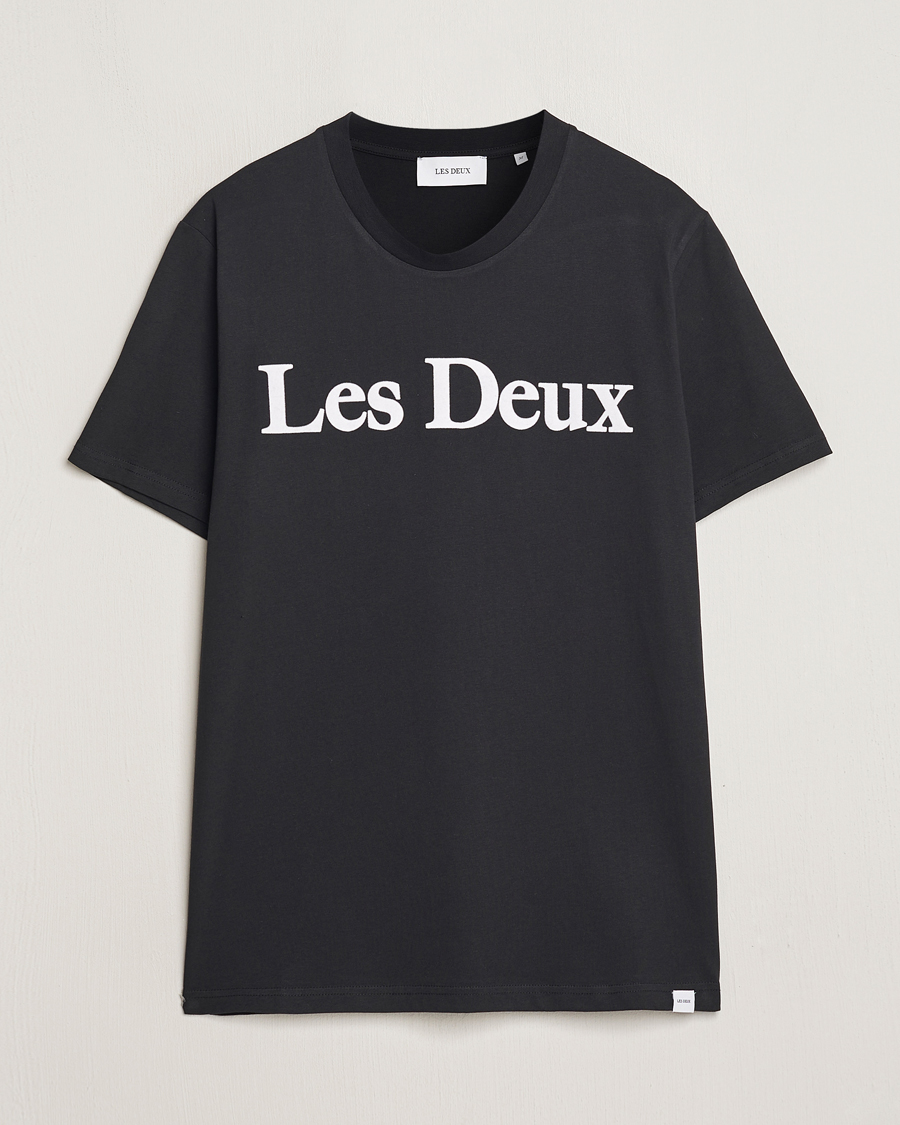 Mies | T-paidat | LES DEUX | Charles Logo T-Shirt Black