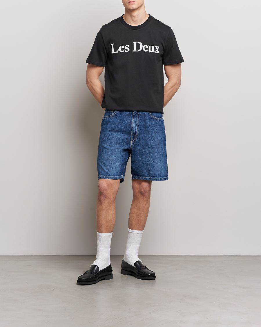 Mies | T-paidat | LES DEUX | Charles Logo T-Shirt Black