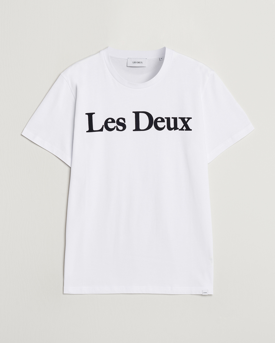 Mies | T-paidat | LES DEUX | Charles Logo T-Shirt Wihte