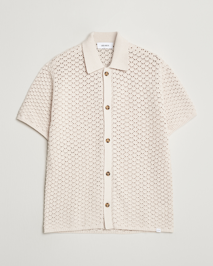 Mies | Kauluspaidat | LES DEUX | Gideon Knitted Shirt Ivory