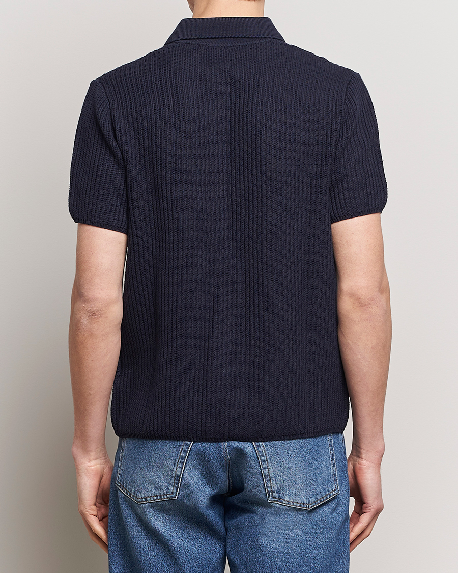 Mies | Kauluspaidat | LES DEUX | Gustavo Knitted Shirt Dark Navy