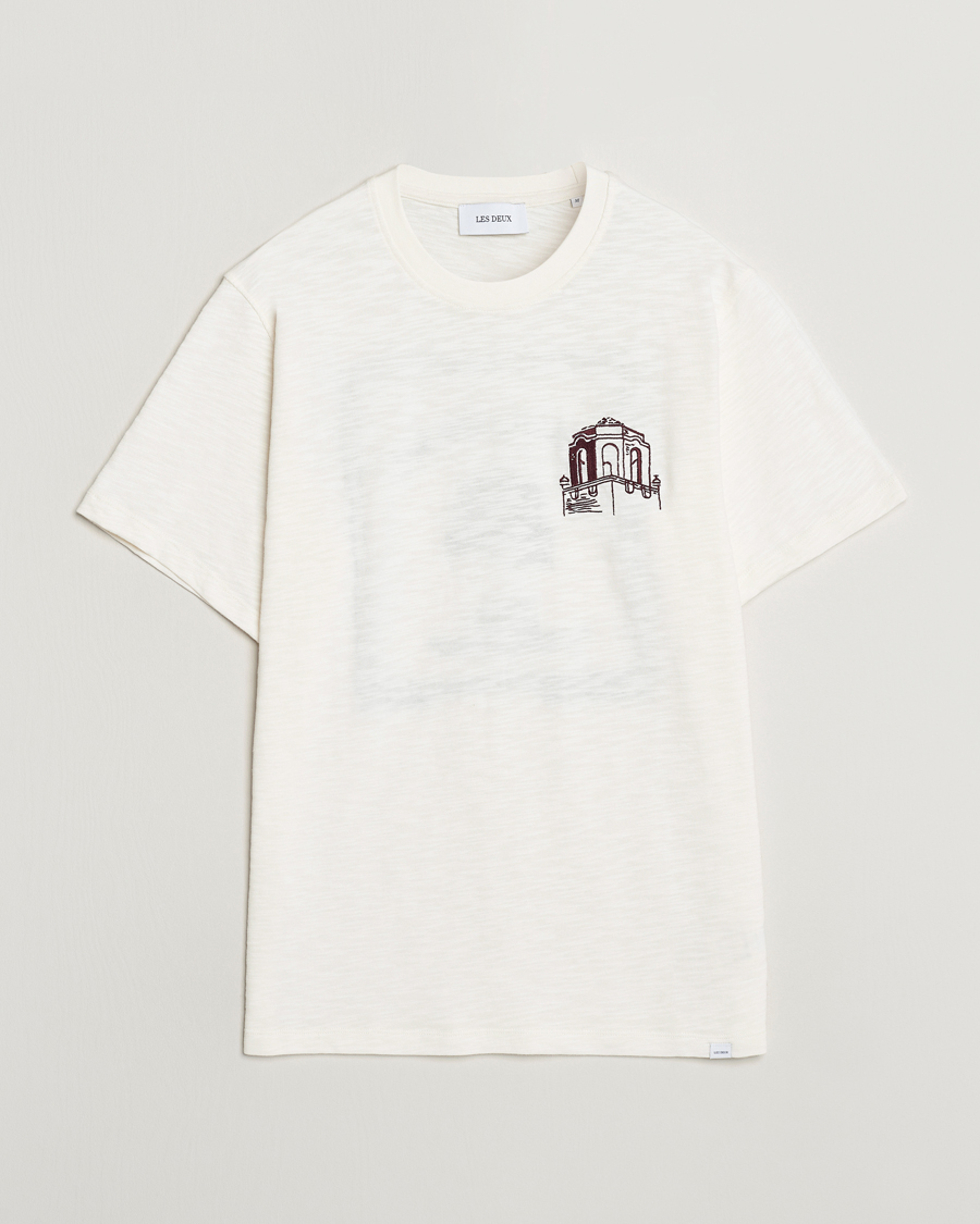 Mies | T-paidat | LES DEUX | Hotel Embroidery T-Shirt Ivory