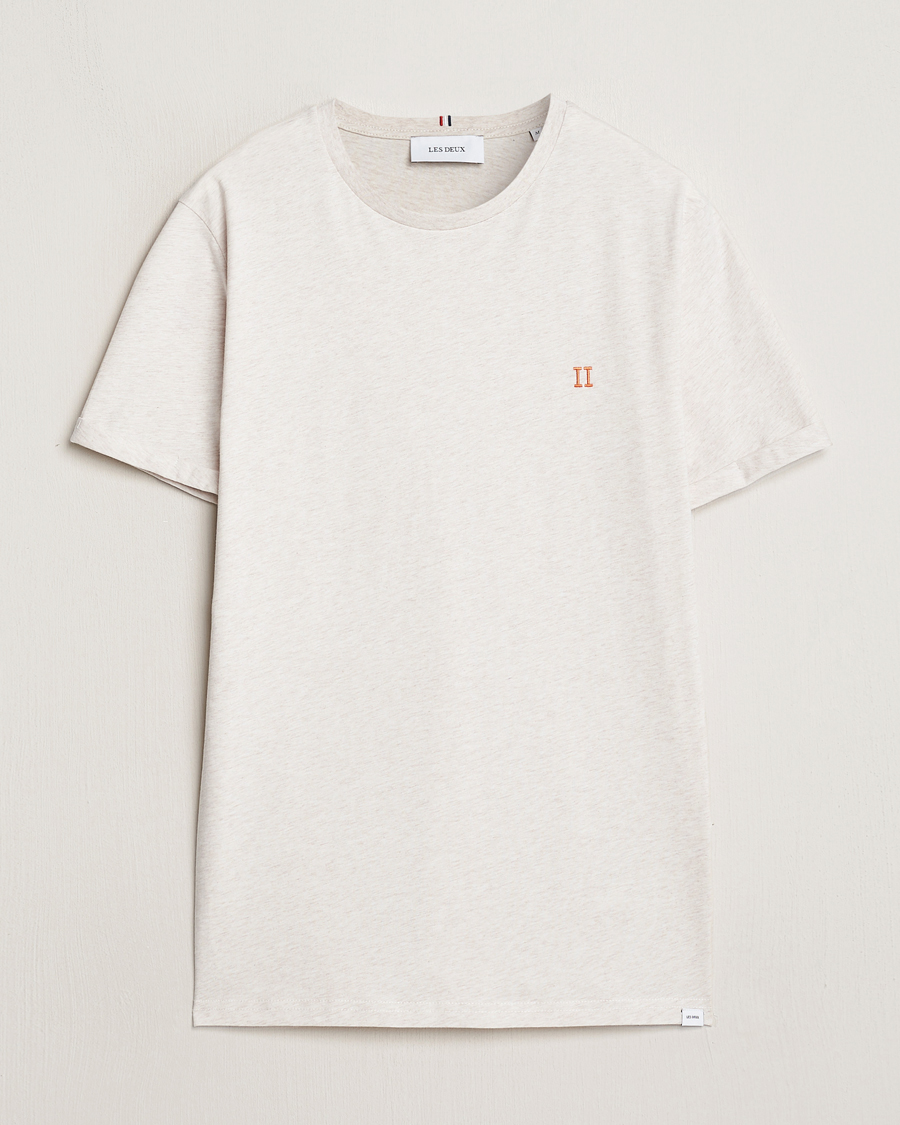 Mies | T-paidat | LES DEUX | Nørregaard Cotton T-Shirt Ivory Melange