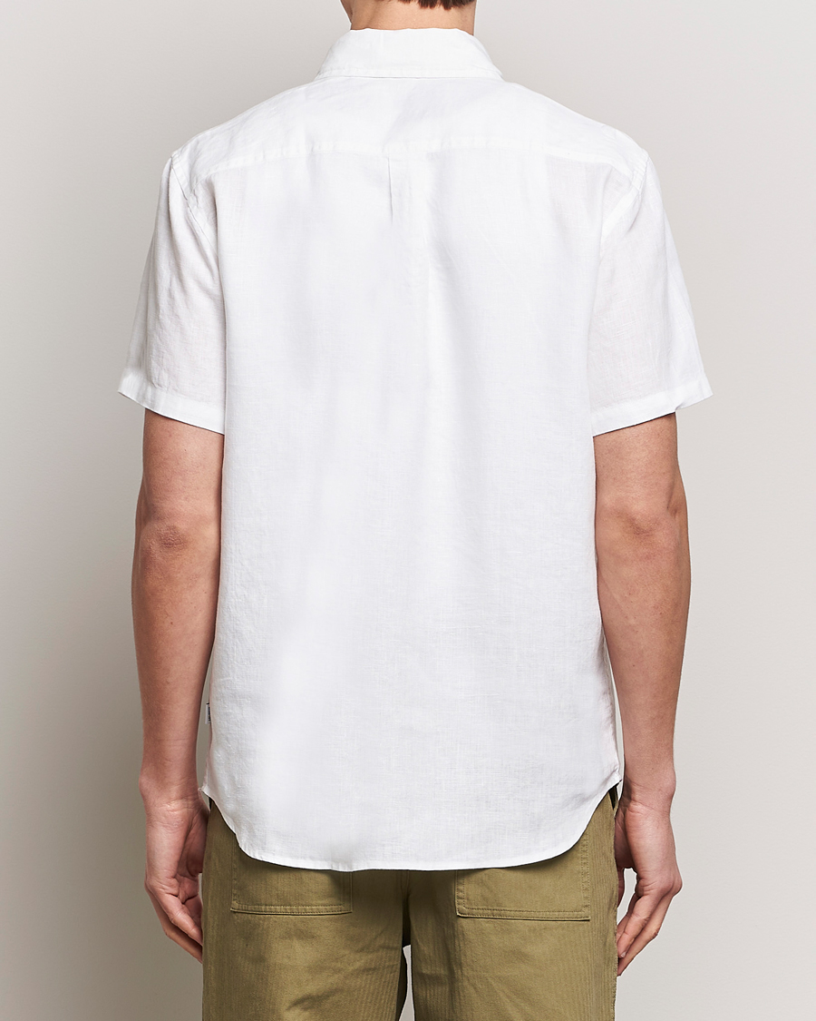 Mies | Kauluspaidat | LES DEUX | Kris Short Sleeve Linen Shirt White