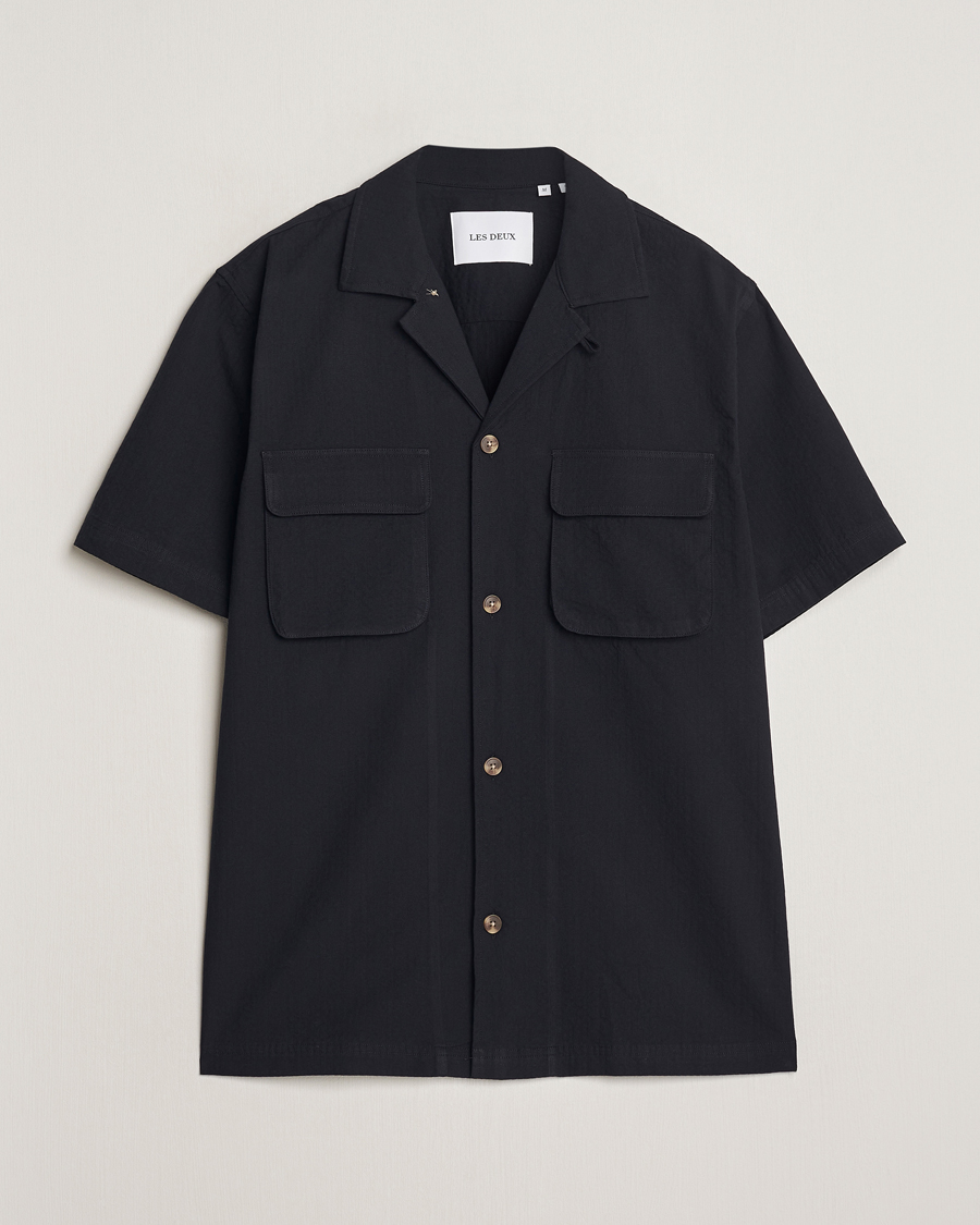 Mies | Kauluspaidat | LES DEUX | Osmund Seersucker Shirt Black