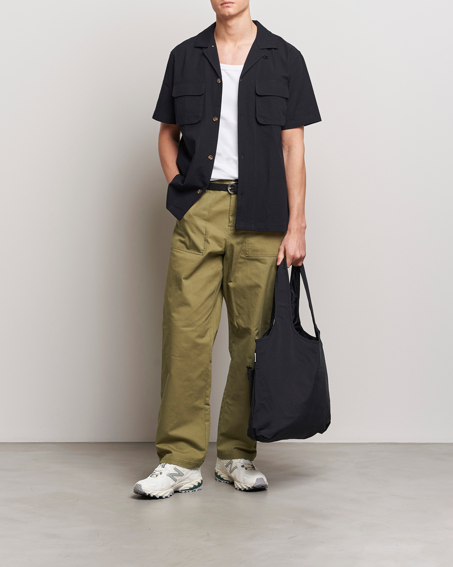 Mies | Kauluspaidat | LES DEUX | Osmund Seersucker Shirt Black