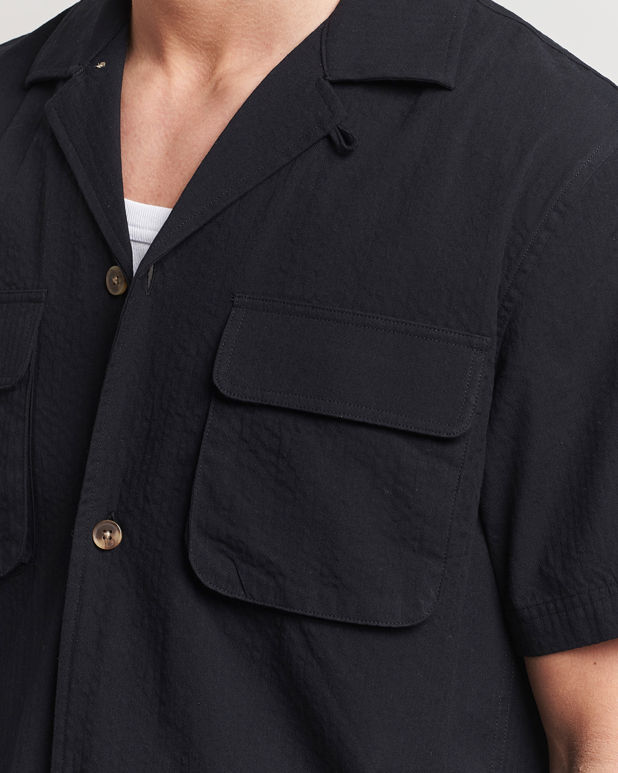 Mies | Kauluspaidat | LES DEUX | Osmund Seersucker Shirt Black