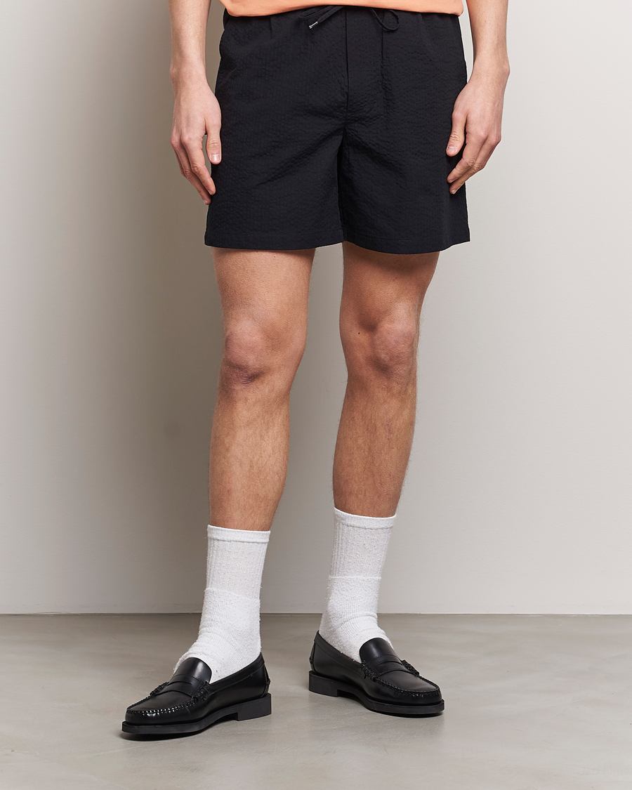 Mies |  | LES DEUX | Patrick Seersucker Shorts Black