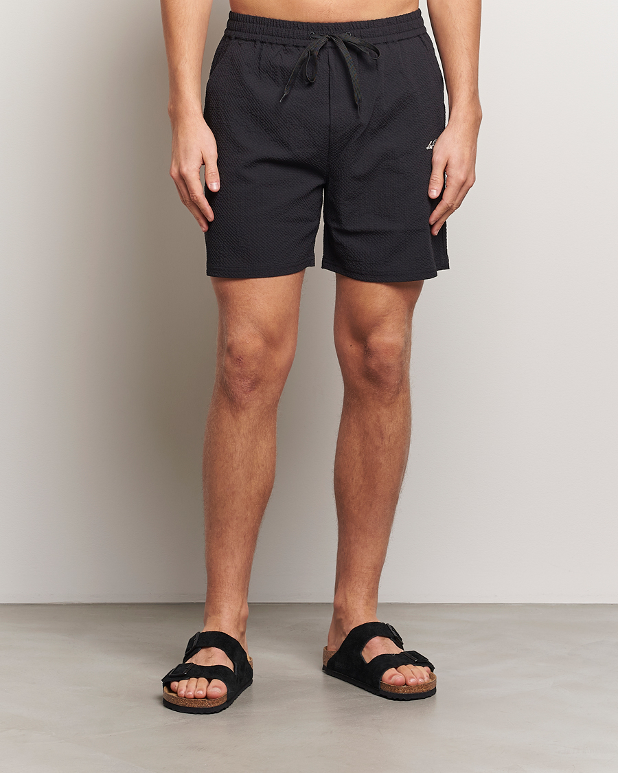 Mies | Uimahousut | LES DEUX | Stan Seersucker Swim Shorts Black