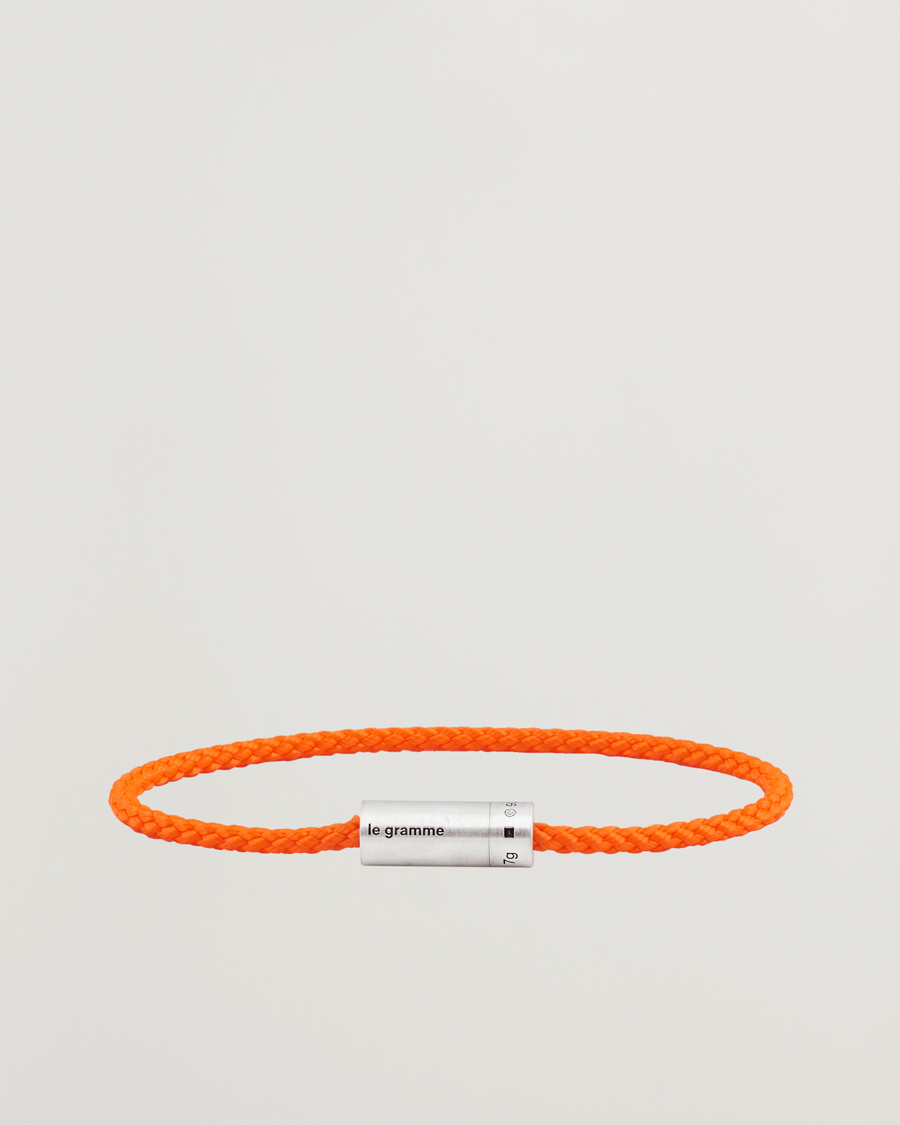 Mies | Korut | LE GRAMME | Nato Cable Brushed Bracelet Orange/Sterling Silver 7g