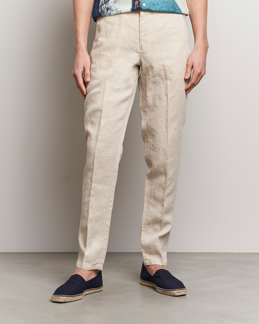 Mies | Best of British | Orlebar Brown | Griffon Linen Trousers Chai