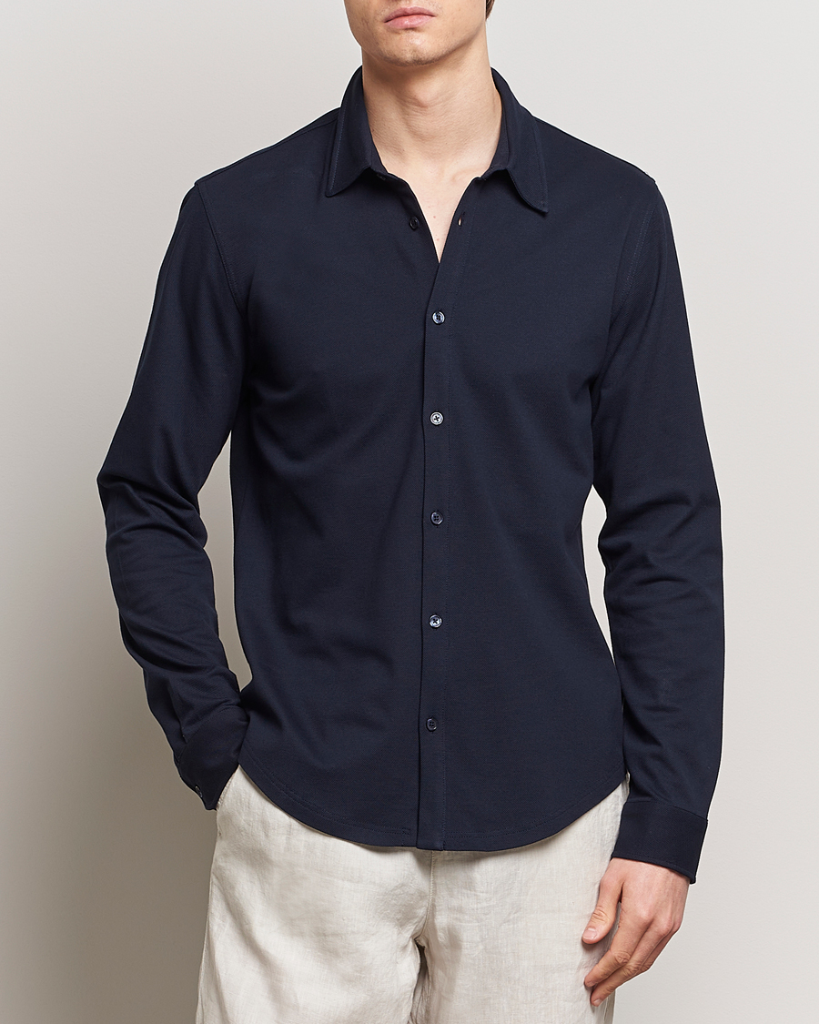 Mies | Kauluspaidat | Orlebar Brown | Giles Long Sleeve Pique Polo Night Iris