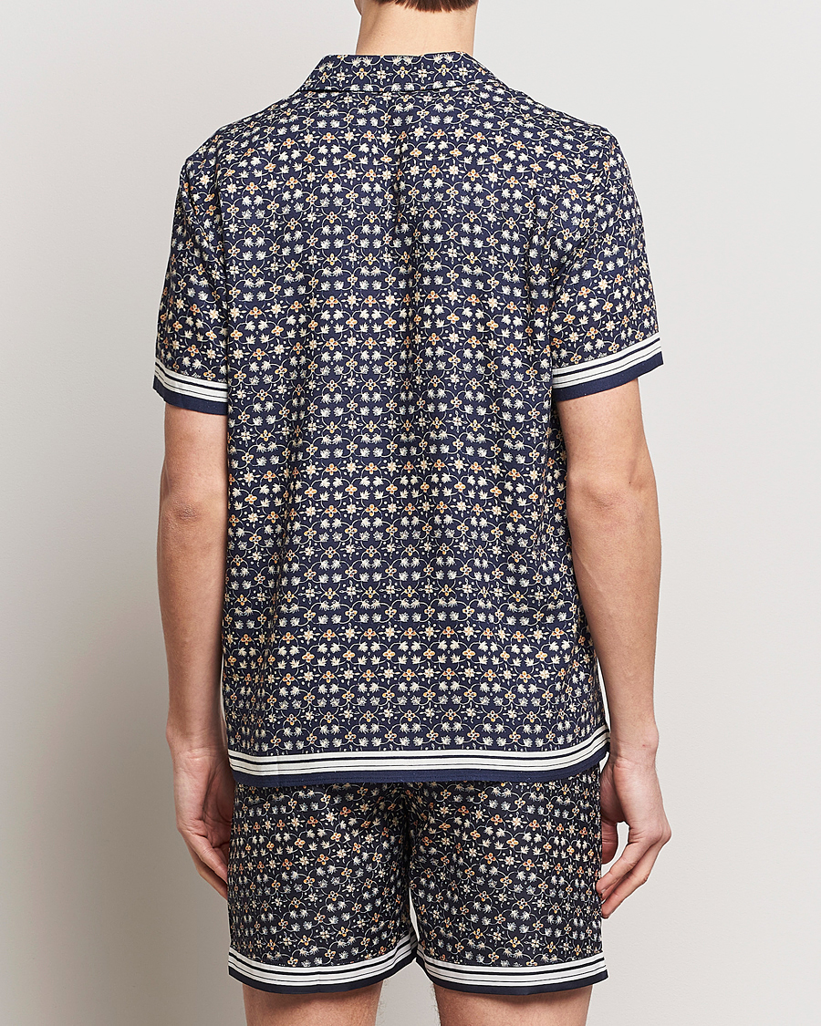Mies | Kauluspaidat | Orlebar Brown | Hibbert Fiore Viscose/Linen Printed Shirt Night Iris