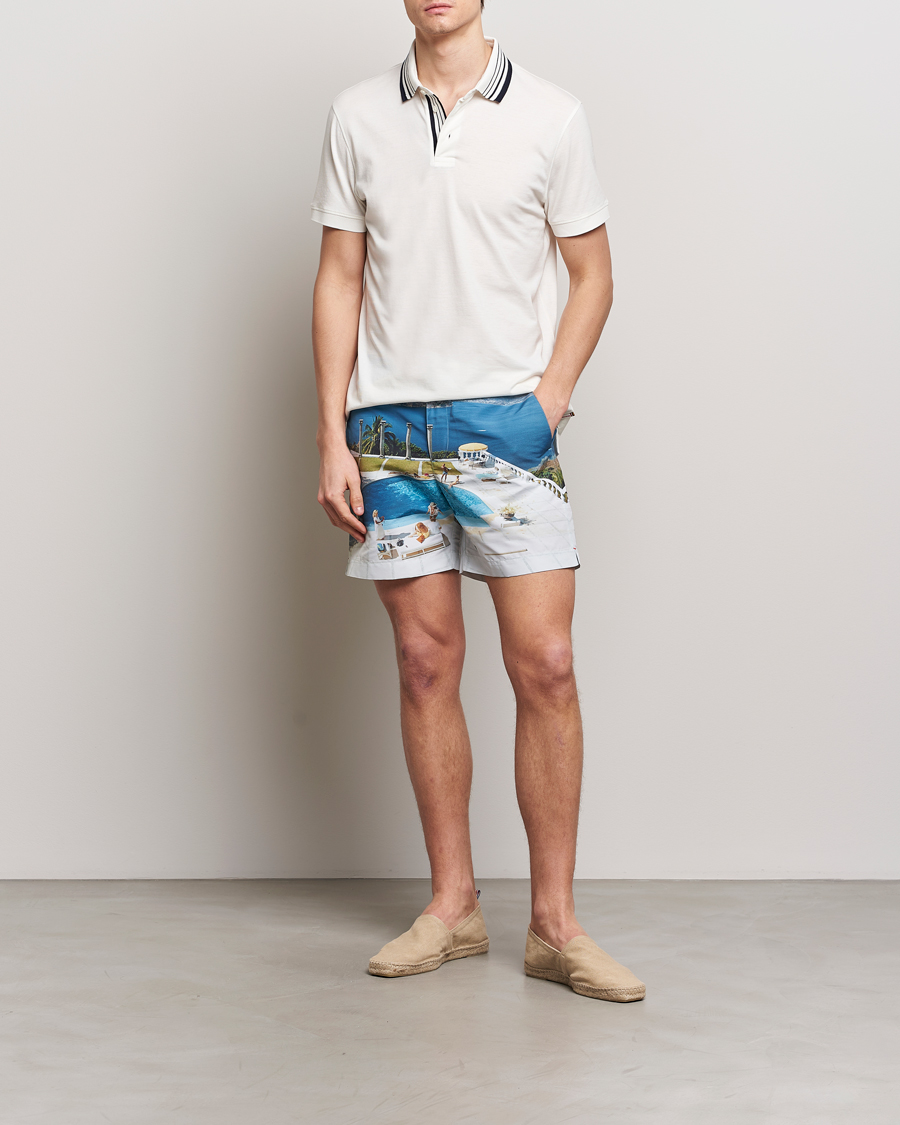 Mies | Pikeet | Orlebar Brown | Dominic Border Cotton/Lyocel Polo White Sand