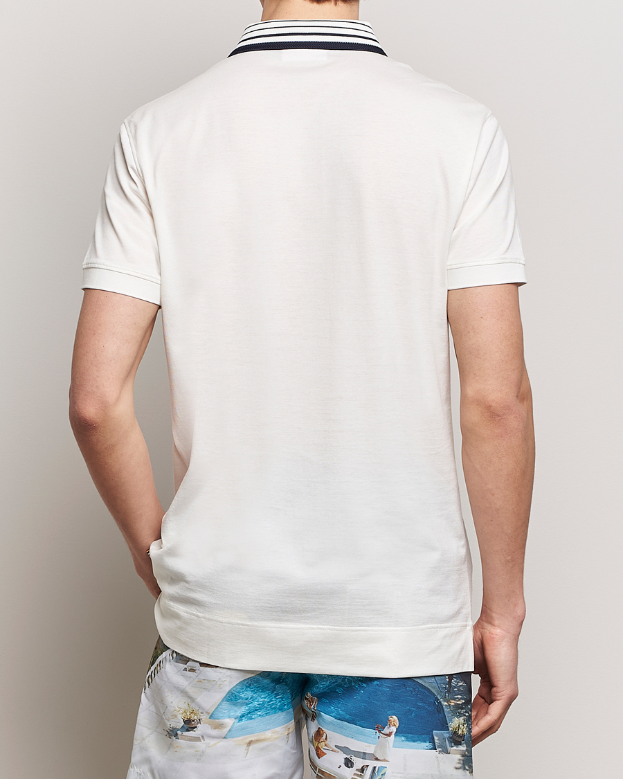 Mies | Pikeet | Orlebar Brown | Dominic Border Cotton/Lyocel Polo White Sand