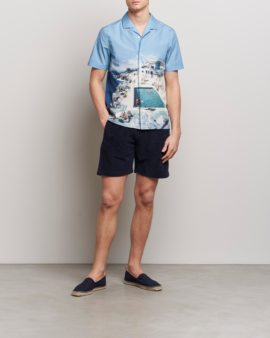 Mies | Shortsit | Orlebar Brown | Afador Mix Texture Towelling Shorts Night Iris