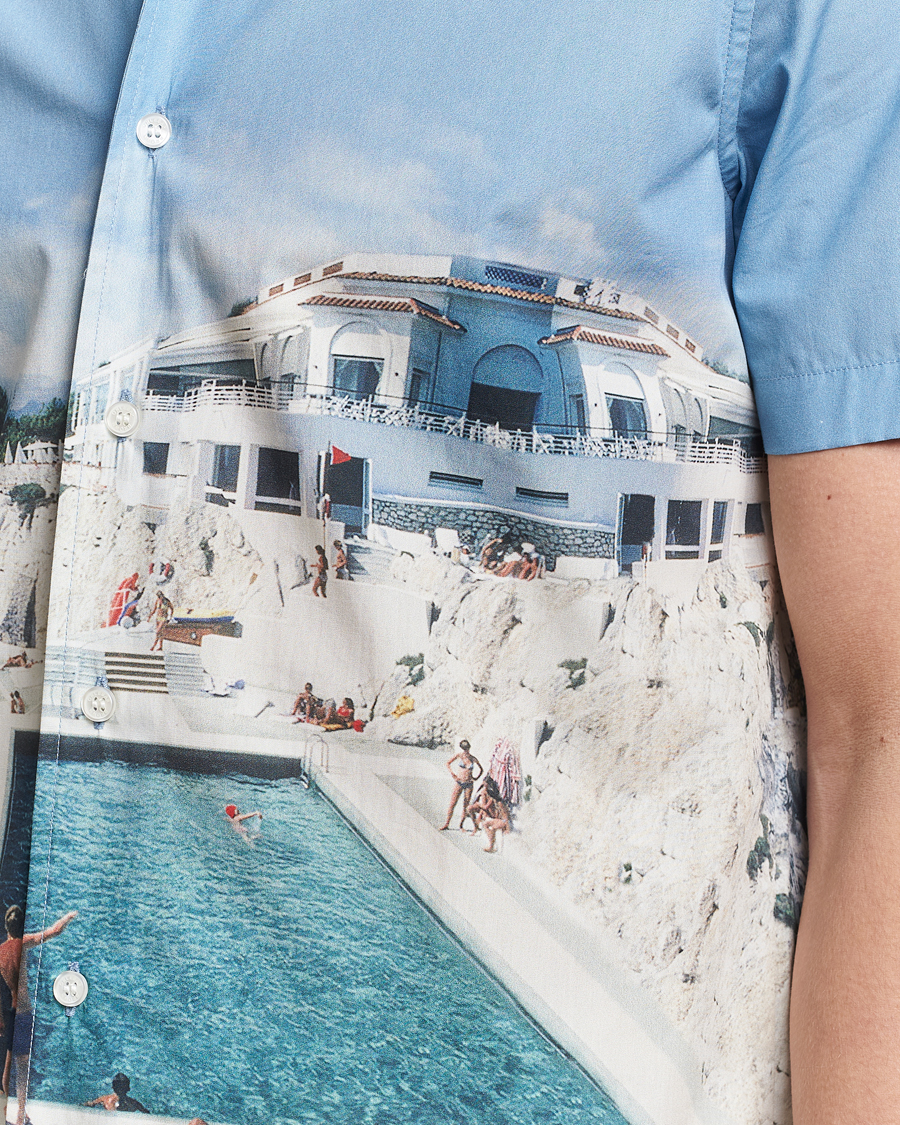 Mies | Kauluspaidat | Orlebar Brown | Hibbert Photographic Roc Pool Shirt Blue