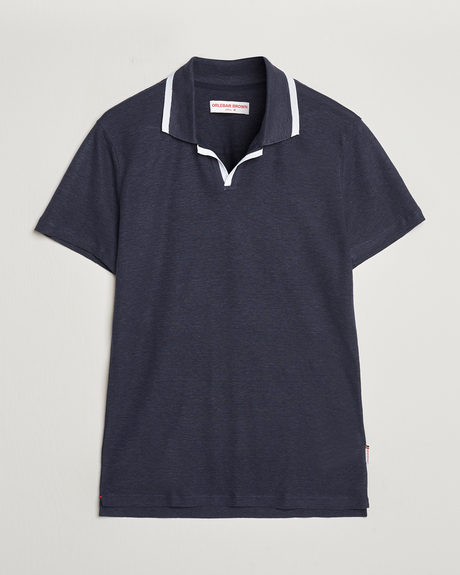 Mies | Pikeet | Orlebar Brown | Felix Linen Pique Polo Night Iris