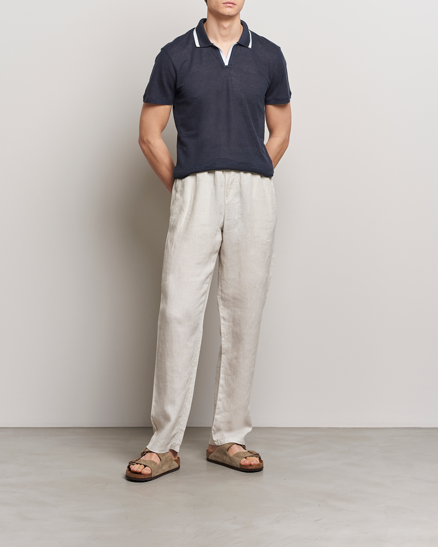 Mies | Pikeet | Orlebar Brown | Felix Linen Pique Polo Night Iris