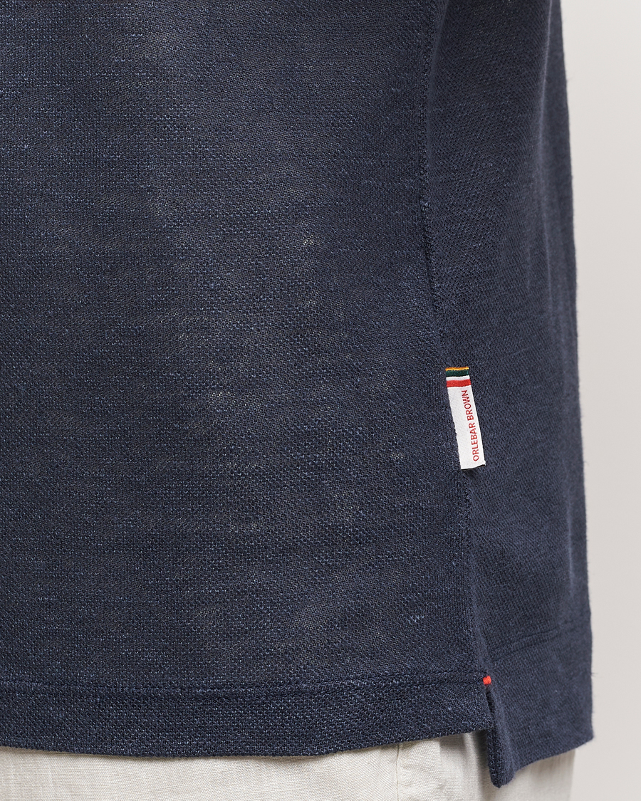 Mies | Pikeet | Orlebar Brown | Felix Linen Pique Polo Night Iris