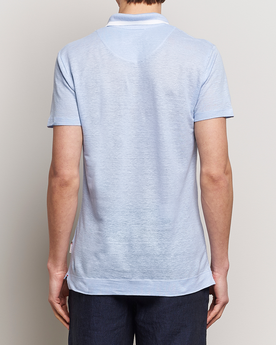 Mies | Pikeet | Orlebar Brown | Felix Linen Pique Polo Soft Blue