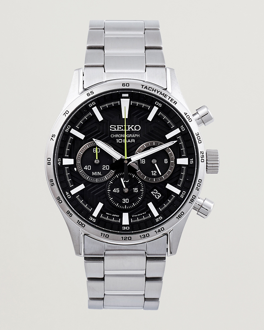 Mies | Seiko Chronograph 43mm Steel Black Dial | Seiko | Chronograph 43mm Steel Black Dial