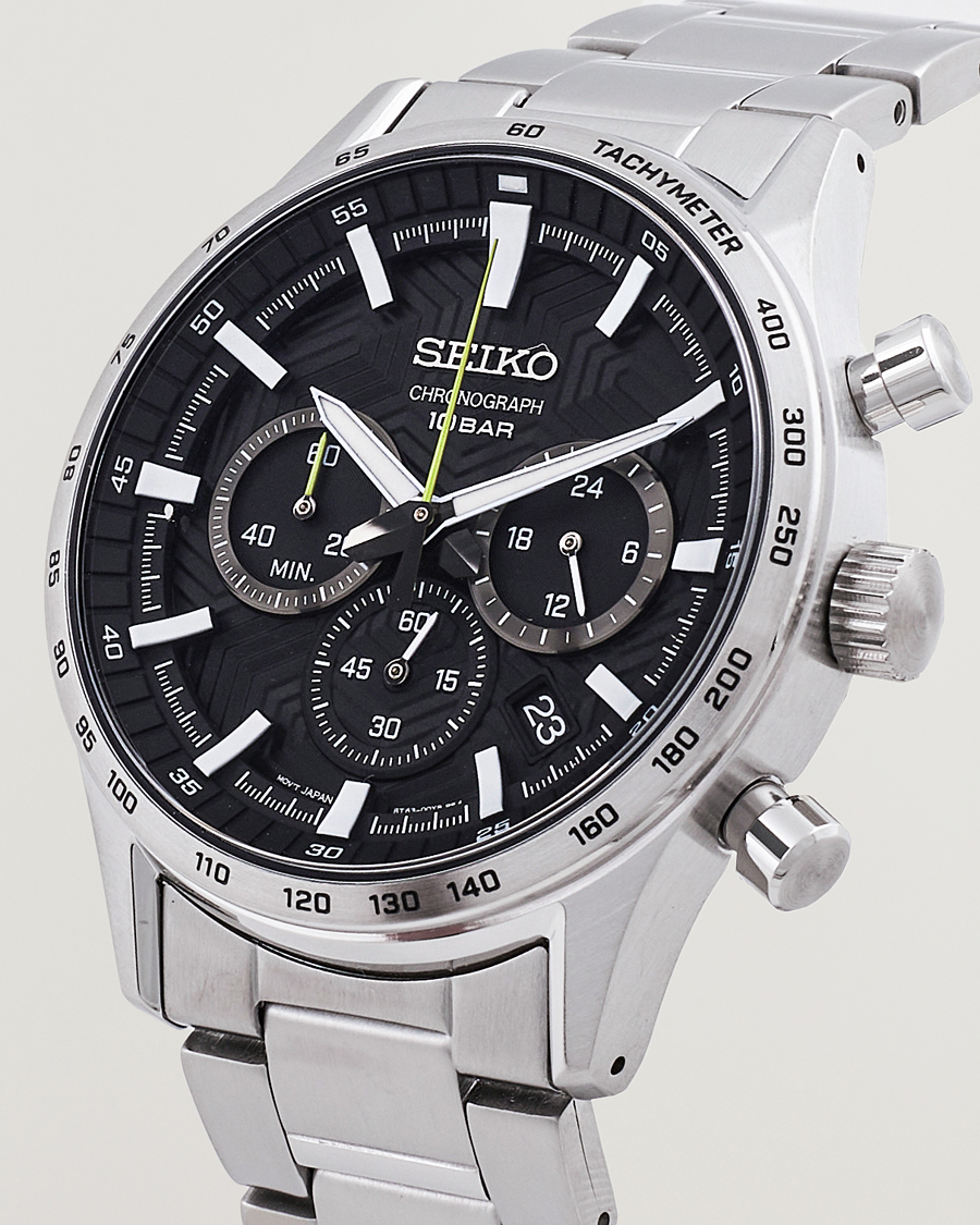 Mies | Seiko Chronograph 43mm Steel Black Dial | Seiko | Chronograph 43mm Steel Black Dial
